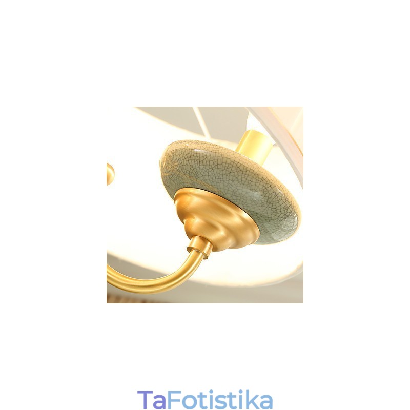 Διακοσμητικός πολυέλαιος νεφρίτης όλος χαλκού