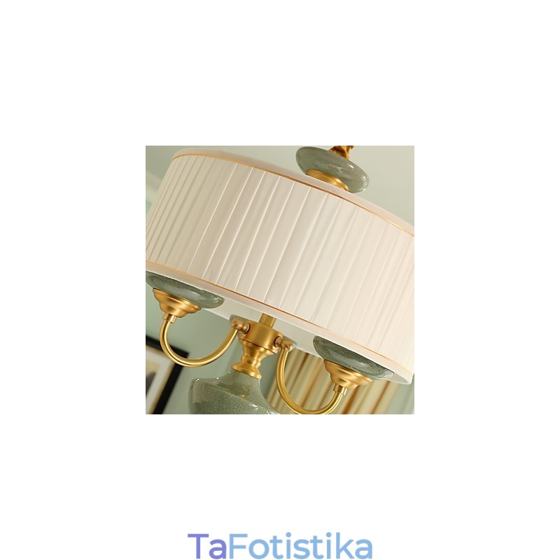 Διακοσμητικός πολυέλαιος νεφρίτης όλος χαλκού