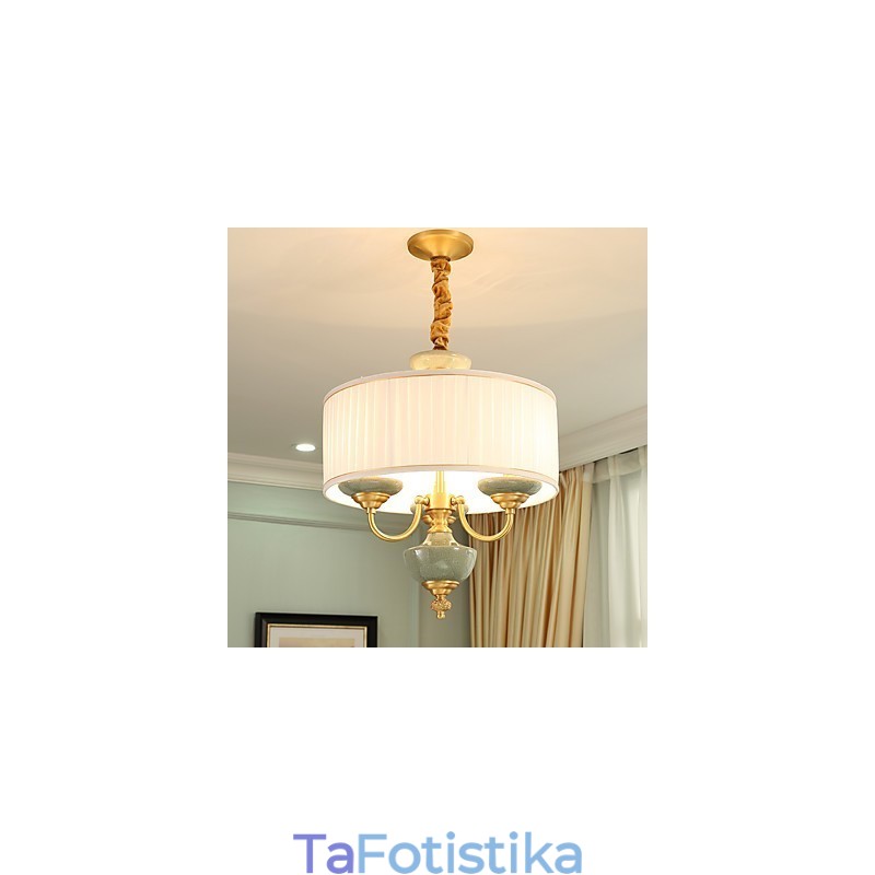 Διακοσμητικός πολυέλαιος νεφρίτης όλος χαλκού