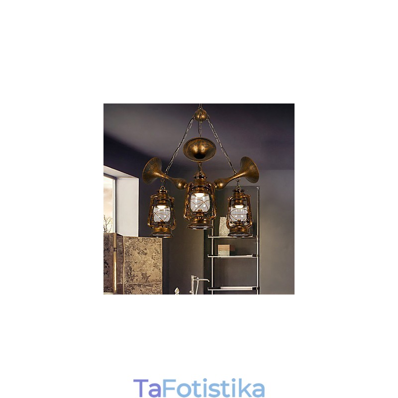 Μεταλλικός πολυέλαιος Rustic Lodge Vintage Retro Country Globe για Mini Style Designers