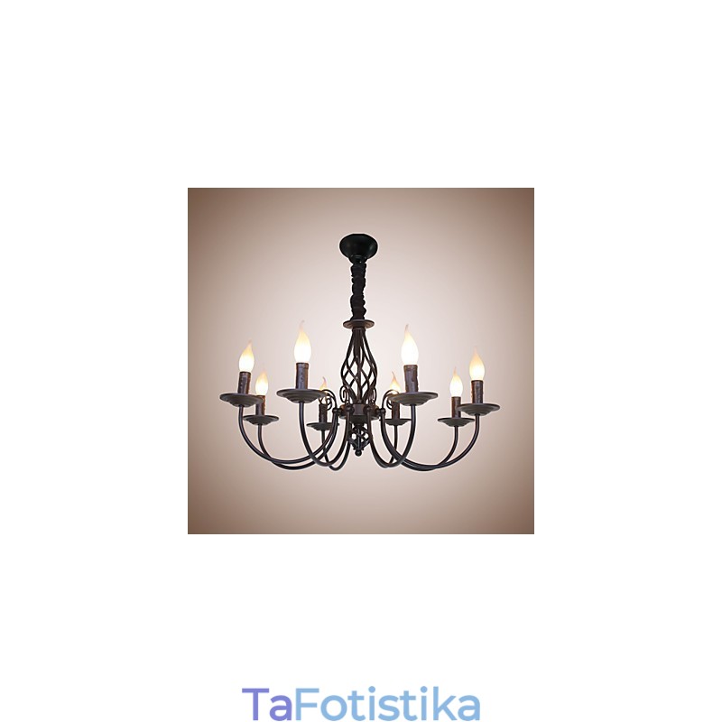 European Simple Iron Lamp Candle Lamp 8 Chandelier