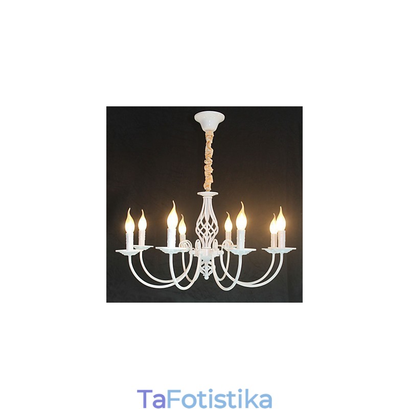 European Simple Iron Lamp Candle Lamp 8 Chandelier