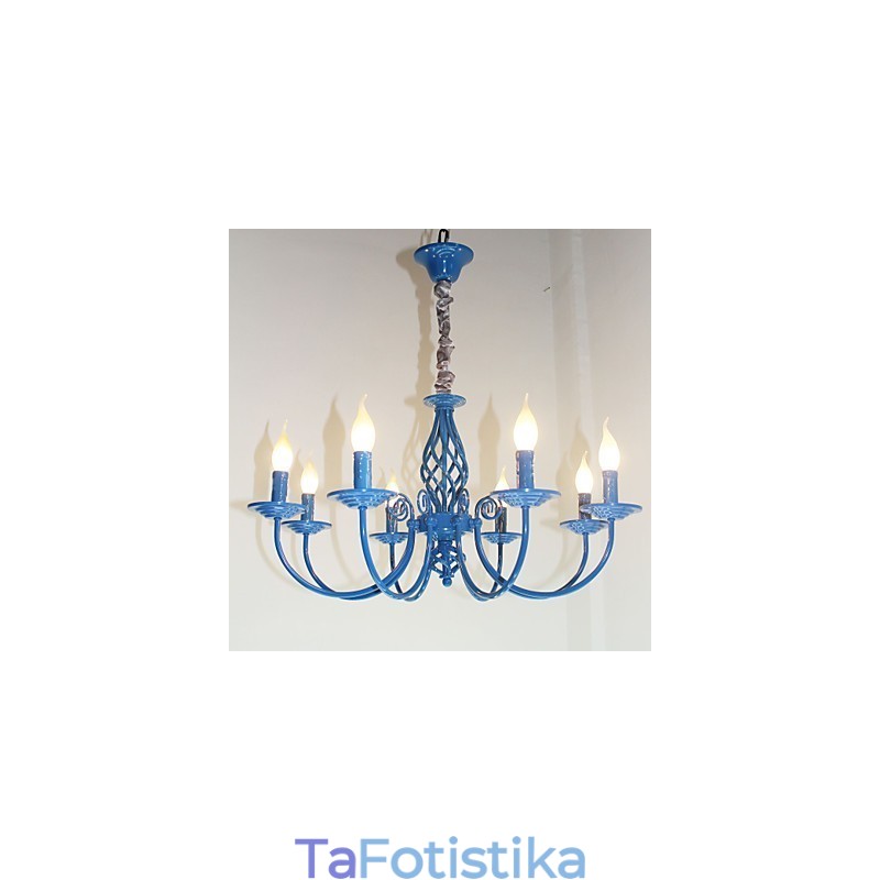 European Simple Iron Lamp Candle Lamp 8 Chandelier