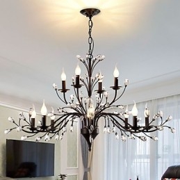 12 Lights Crystal Chandelier Μοντέρνα Σύγχρονη Παραδοσιακή Κλασική Vintage Ρετρό Χώρα Ζωγραφική