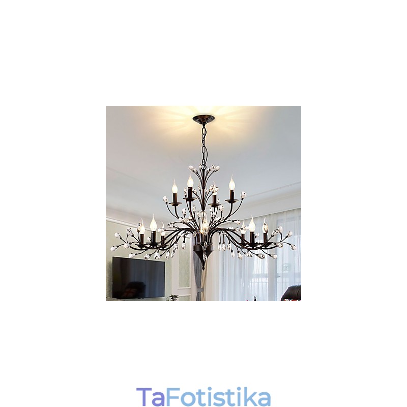 12 Lights Crystal Chandelier Μοντέρνα Σύγχρονη Παραδοσιακή Κλασική Vintage Ρετρό Χώρα Ζωγραφική