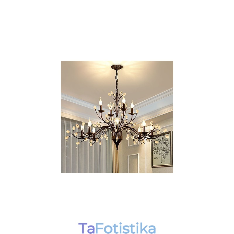12 Lights Crystal Chandelier Μοντέρνα Σύγχρονη Παραδοσιακή Κλασική Vintage Ρετρό Χώρα Ζωγραφική