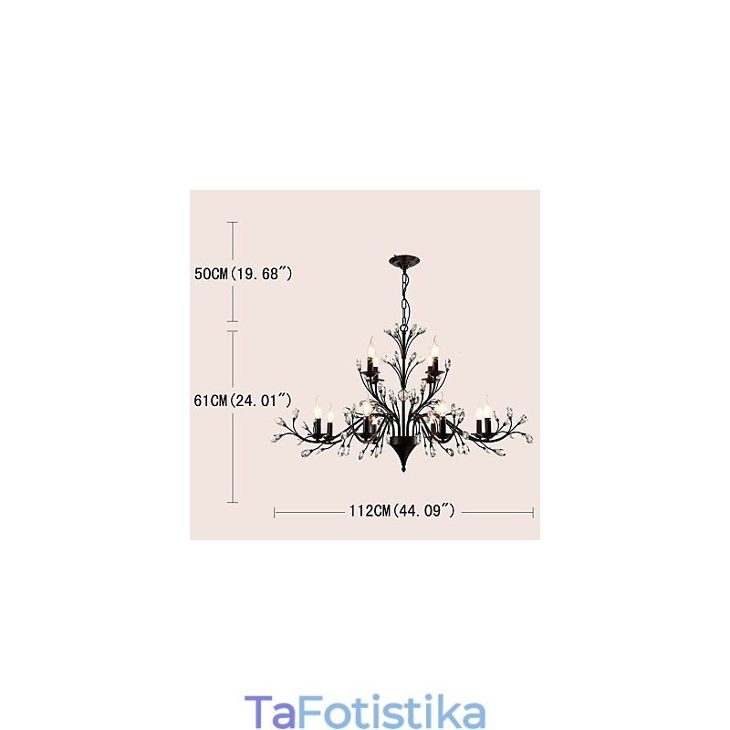 12 Lights Crystal Chandelier Μοντέρνα Σύγχρονη Παραδοσιακή Κλασική Vintage Ρετρό Χώρα Ζωγραφική