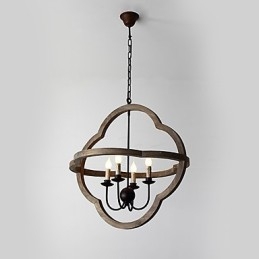 Vintage Metal Amercian Industrial Loft Painting Χρώμα Ξύλινο Φωτιστικό Πολυέλαιος το Διακοσμητικό Κρεμαστό Φωτιστικό Εσωτερικού