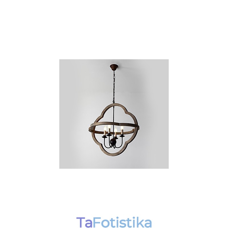 Vintage Metal Amercian Industrial Loft Painting Χρώμα Ξύλινο Φωτιστικό Πολυέλαιος το Διακοσμητικό Κρεμαστό Φωτιστικό Εσωτερικού