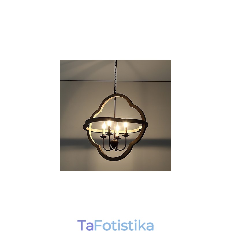 Vintage Metal Amercian Industrial Loft Painting Χρώμα Ξύλινο Φωτιστικό Πολυέλαιος το Διακοσμητικό Κρεμαστό Φωτιστικό Εσωτερικού