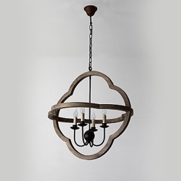 Vintage Metal Amercian Industrial Loft Painting Χρώμα Ξύλινο Φωτιστικό Πολυέλαιος το Διακοσμητικό Κρεμαστό Φωτιστικό Εσωτερικού