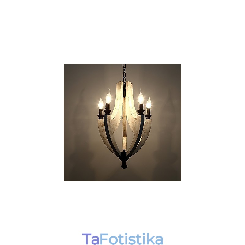 Vintage Ζωγραφική Χαρακτηριστικό Mini Style Wood Bamboo Lamp the Decorate Pendent Lamp