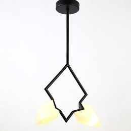 2 Light Post Modern Metal με Γυάλινο Ροδάκινο Πολυέλαιο Φωτιστικό Κρεμαστό Φωτιστικό Διακοσμητικό Καντίνας
