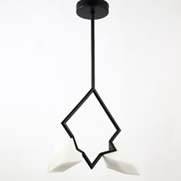 2 Light Post Modern Metal με Γυάλινο Ροδάκινο Πολυέλαιο Φωτιστικό Κρεμαστό Φωτιστικό Διακοσμητικό Καντίνας