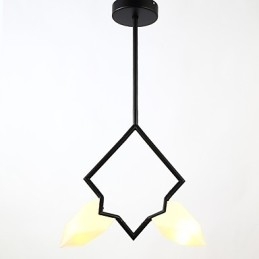 2 Light Post Modern Metal με Γυάλινο Ροδάκινο Πολυέλαιο Φωτιστικό Κρεμαστό Φωτιστικό Διακοσμητικό Καντίνας