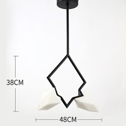 2 Light Post Modern Metal με Γυάλινο Ροδάκινο Πολυέλαιο Φωτιστικό Κρεμαστό Φωτιστικό Διακοσμητικό Καντίνας