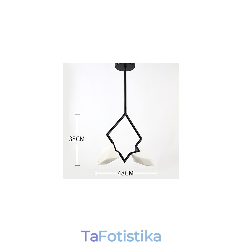 2 Light Post Modern Metal με Γυάλινο Ροδάκινο Πολυέλαιο Φωτιστικό Κρεμαστό Φωτιστικό Διακοσμητικό Καντίνας