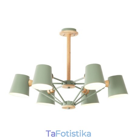Πολλαπλών χρωμάτων Macaron Wood Vintage ζωγραφική με μεταλλικό πολυέλαιο Πολλαπλών χρωμάτων Macaron Wood Vintage ζωγραφική με μεταλλικό πολυέλαιο