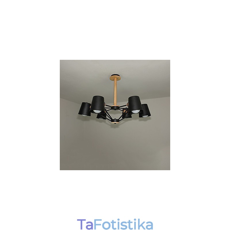 Πολλαπλών χρωμάτων Macaron Wood Vintage ζωγραφική με μεταλλικό πολυέλαιο