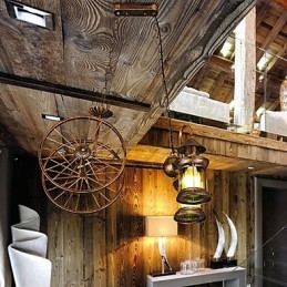 Μεταλλικός πολυέλαιος Rustic Lodge Vintage Retro Country Globe για Mini Style Designers