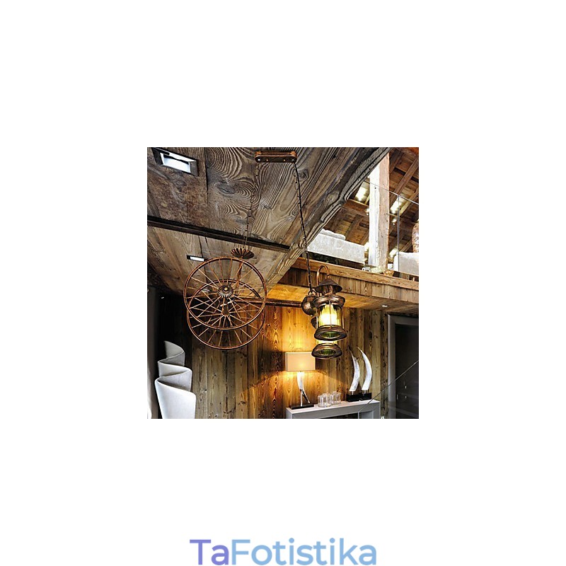Μεταλλικός πολυέλαιος Rustic Lodge Vintage Retro Country Globe για Mini Style Designers
