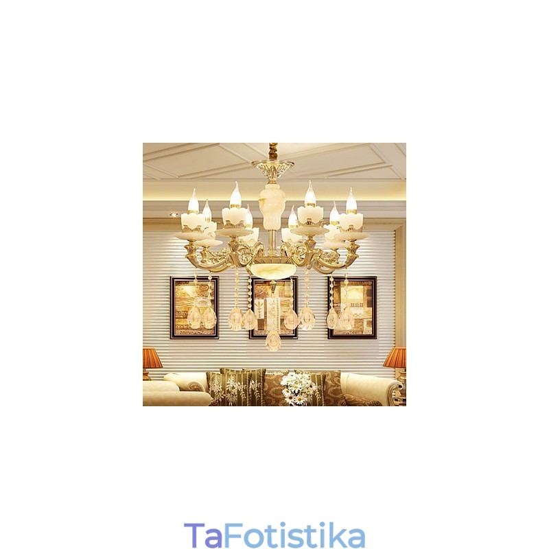 Πολυέλαιος οικιακού κρυστάλλου από κρυστάλλινο κράμα ψευδαργύρου, ευρωπαϊκής ατμόσφαιρας