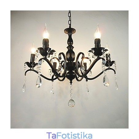 Πολυέλαιος Απλό Κρυστάλλινο Σιδερένιο Κερί Φωτάκια Διακοσμητικά Φωτιστικά Φωτιστικά