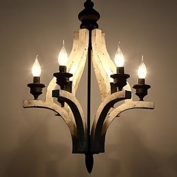 Vintage Ζωγραφική Χαρακτηριστικό Mini Style Wood Bamboo Lamp the Decorate Pendent Lamp