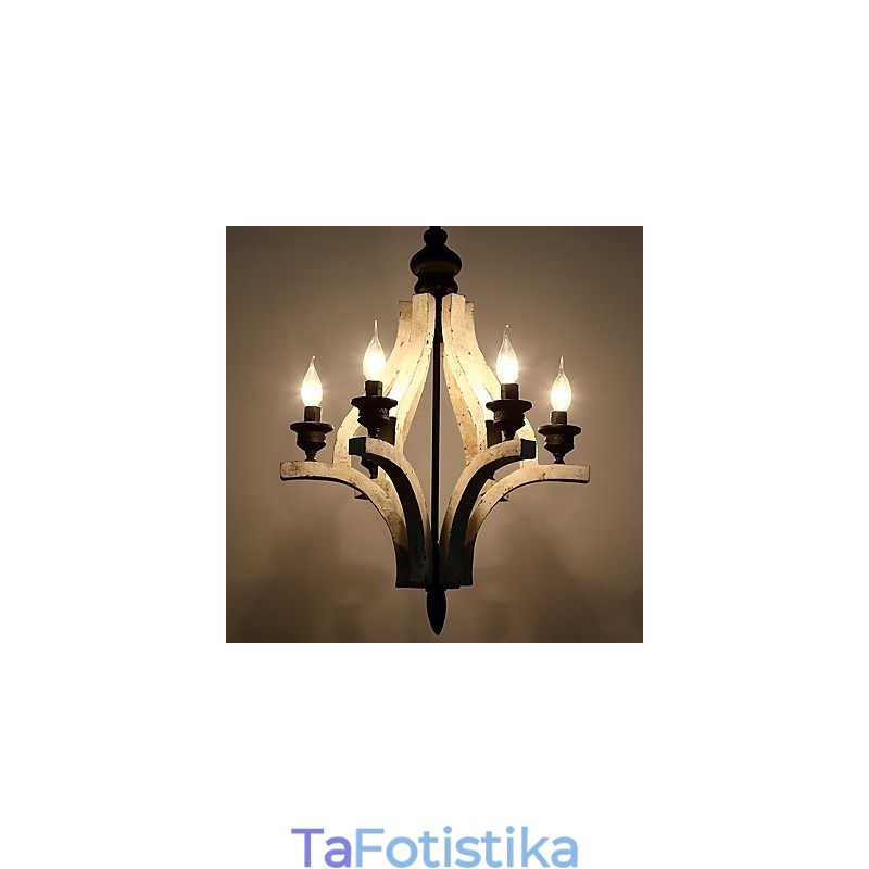 Vintage Ζωγραφική Χαρακτηριστικό Mini Style Wood Bamboo Lamp the Decorate Pendent Lamp