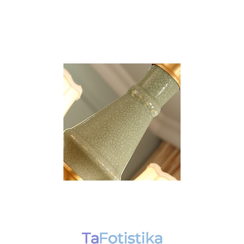 Διακοσμητικός πολυέλαιος νεφρίτης όλος χαλκού
