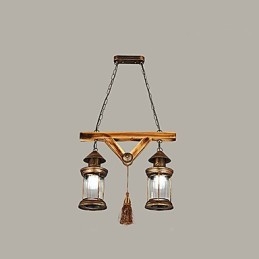 Μεταλλικός πολυέλαιος Rustic Lodge Globe Vintage Retro Country Painting για Mini Style Designers