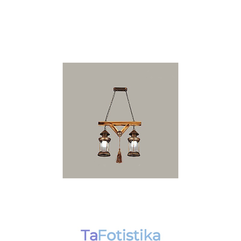 Μεταλλικός πολυέλαιος Rustic Lodge Globe Vintage Retro Country Painting για Mini Style Designers