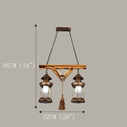 Μεταλλικός πολυέλαιος Rustic Lodge Globe Vintage Retro Country Painting για Mini Style Designers