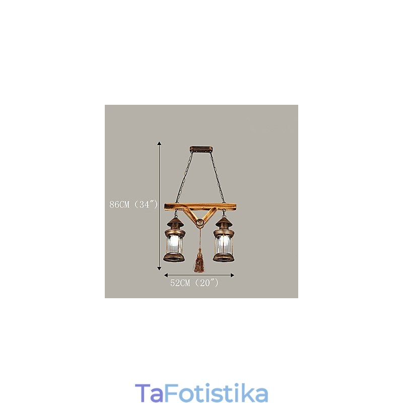 Μεταλλικός πολυέλαιος Rustic Lodge Globe Vintage Retro Country Painting για Mini Style Designers
