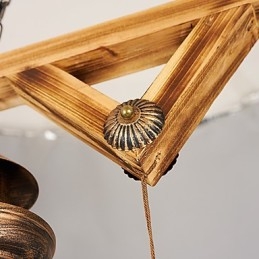 Μεταλλικός πολυέλαιος Rustic Lodge Globe Vintage Retro Country Painting για Mini Style Designers