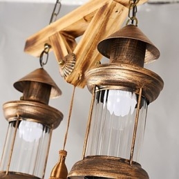 Μεταλλικός πολυέλαιος Rustic Lodge Globe Vintage Retro Country Painting για Mini Style Designers