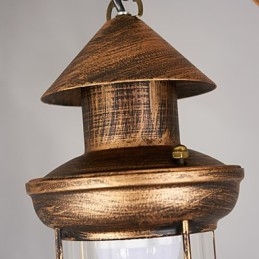 Μεταλλικός πολυέλαιος Rustic Lodge Globe Vintage Retro Country Painting για Mini Style Designers