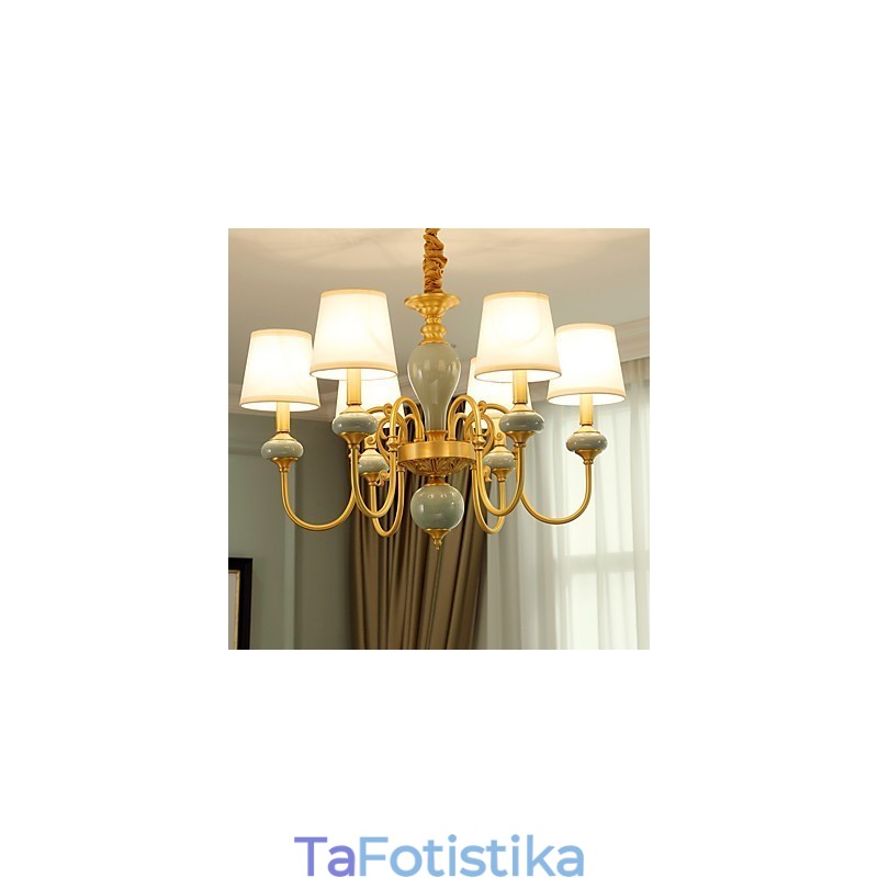 Πολυέλαιος παραδοσιακός κλασικός ορειχάλκινος ορείχαλκος για μίνι μεταλλικό στυλ 6 βολβών