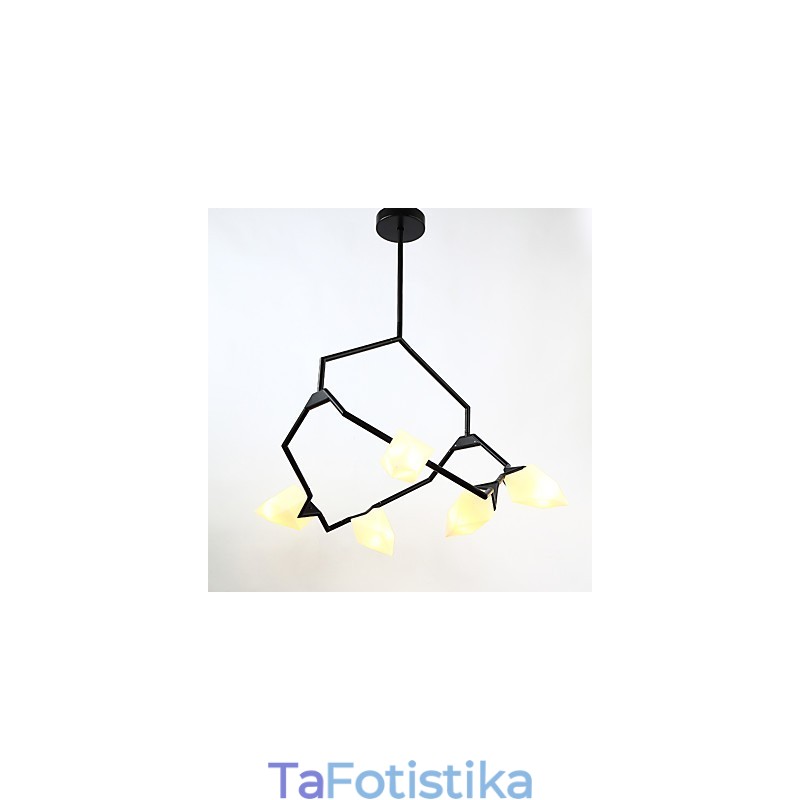 Κρεμαστό φωτιστικό Five Light Post Modern Metal with Glass Peach Chandelier Lamp the Canteen Decorate Pendent Lamp