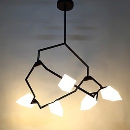 Κρεμαστό φωτιστικό Five Light Post Modern Metal with Glass Peach Chandelier Lamp the Canteen Decorate Pendent Lamp