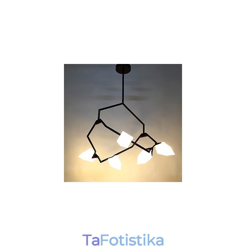 Κρεμαστό φωτιστικό Five Light Post Modern Metal with Glass Peach Chandelier Lamp the Canteen Decorate Pendent Lamp
