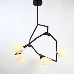 Κρεμαστό φωτιστικό Five Light Post Modern Metal with Glass Peach Chandelier Lamp the Canteen Decorate Pendent Lamp