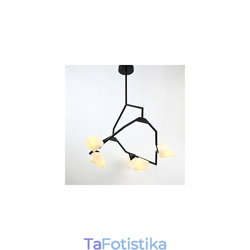 Κρεμαστό φωτιστικό Five Light Post Modern Metal with Glass Peach Chandelier Lamp the Canteen Decorate Pendent Lamp