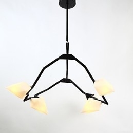 Κρεμαστό φωτιστικό Five Light Post Modern Metal with Glass Peach Chandelier Lamp the Canteen Decorate Pendent Lamp
