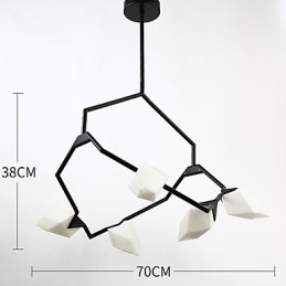 Κρεμαστό φωτιστικό Five Light Post Modern Metal with Glass Peach Chandelier Lamp the Canteen Decorate Pendent Lamp