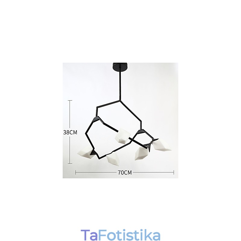 Κρεμαστό φωτιστικό Five Light Post Modern Metal with Glass Peach Chandelier Lamp the Canteen Decorate Pendent Lamp