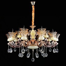 Κρεμαστό ελαφρύ χαρακτηριστικό κράμα ψευδαργύρου για καταστήματα με 15 λαμπτήρες κρυστάλλινου μεταλλικού εσωτερικού χώρου