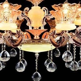 Κρεμαστό ελαφρύ χαρακτηριστικό κράμα ψευδαργύρου για καταστήματα με 15 λαμπτήρες κρυστάλλινου μεταλλικού εσωτερικού χώρου