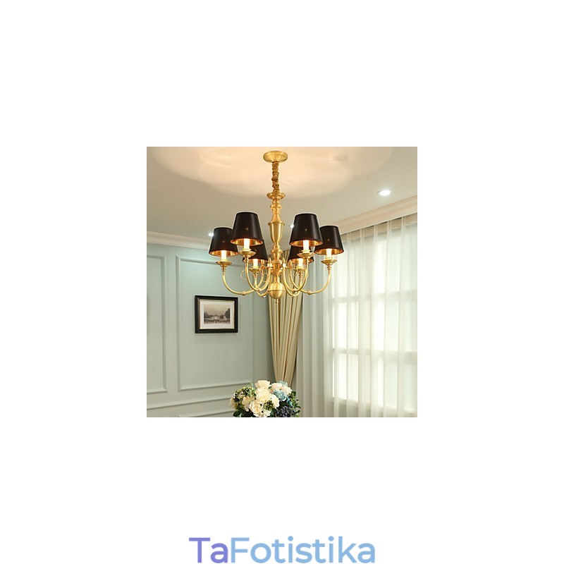 Πολυέλαιος παραδοσιακός κλασικός ορειχάλκινος ορείχαλκος για μίνι μεταλλικό στυλ 6 βολβών