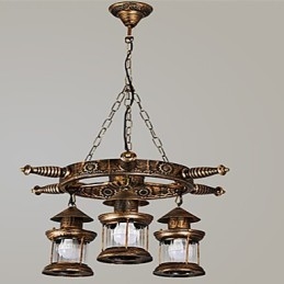 Μεταλλικός πολυέλαιος Rustic Lodge Vintage Retro Country Globe για Mini Style Designers